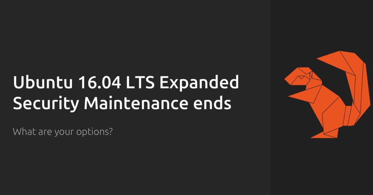 Ubuntu 16.04 LTS Standard Security Support Ends, Legacy Add-on Available